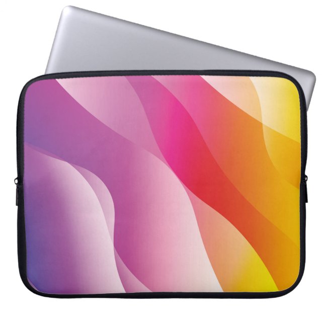 Abstract Wavy Background. Illustration with Colour Laptop Sleeve (Front)