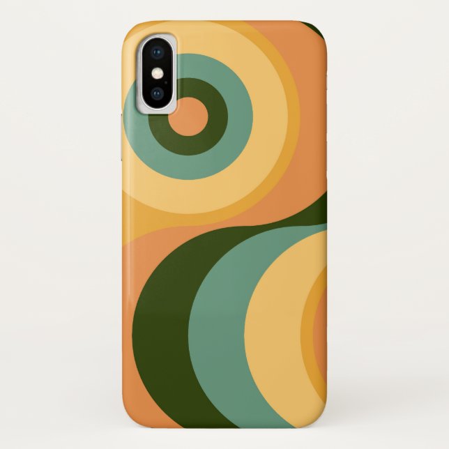 Abstract Wavy Colourful Retro Case-Mate iPhone Case (Back)