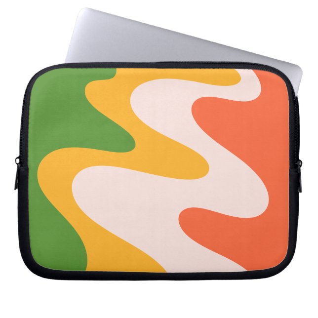Abstract Wavy Fluid Shapes Laptop Sleeve (Front)