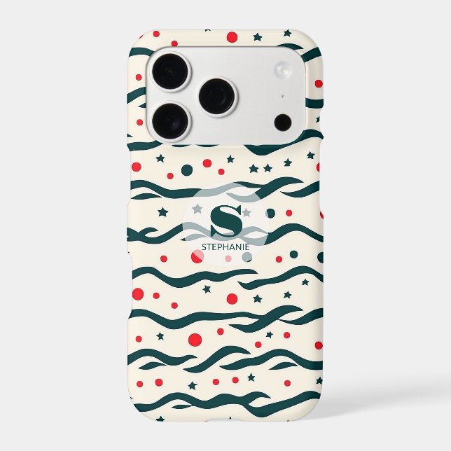 Abstract Wavy Lines and Geometric Shapes Pattern (Back)