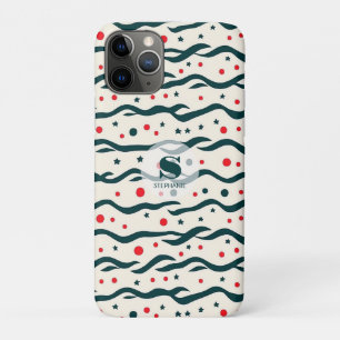 Abstract Wavy Lines and Geometric Shapes Pattern Case-Mate iPhone Case