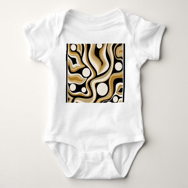 Abstract Wavy Lines Pattern Background Baby Bodysuit (Front)