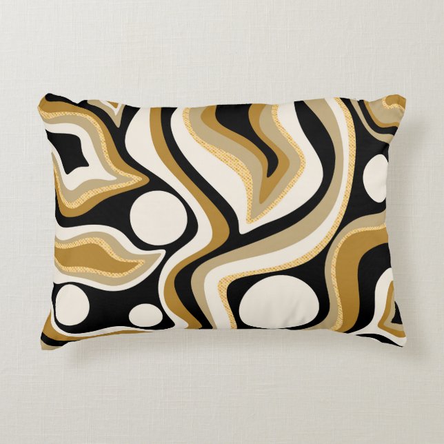 Abstract Wavy Lines Pattern Background Decorative Cushion (Front)