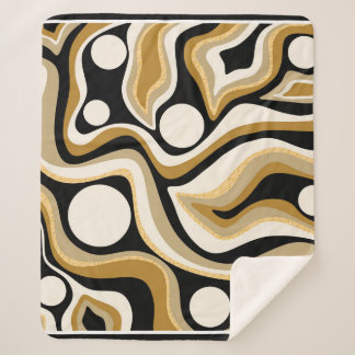 Abstract Wavy Lines Pattern Background Sherpa Blanket