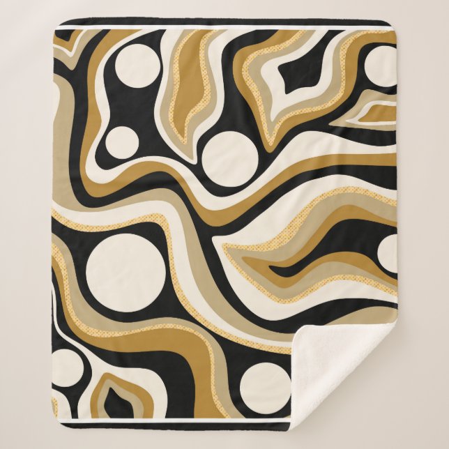 Abstract Wavy Lines Pattern Background Sherpa Blanket (Front)