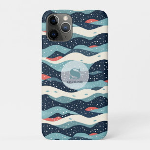Abstract Wavy Lines with Snowflake Dots Case-Mate iPhone Case