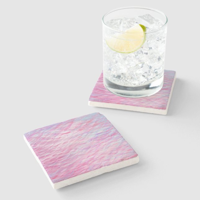 Abstract wavy pattern stone coaster (Side)