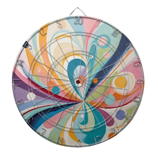 Abstract wavy shapes dartboard (Front)