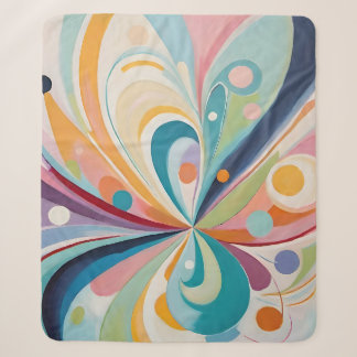 Abstract wavy shapes sherpa blanket