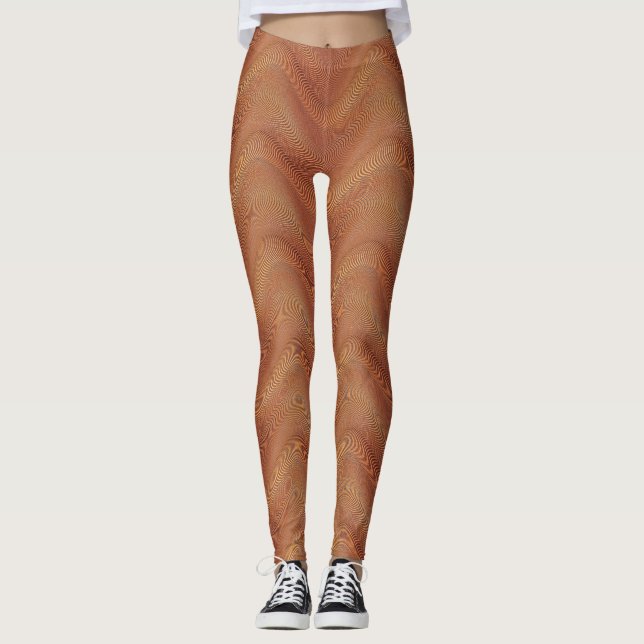 Abstract Wavy Stripe Art Leggings (Front)