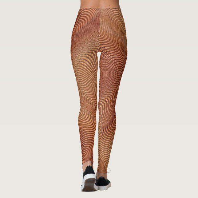 Abstract Wavy Stripe Leggings (Back)