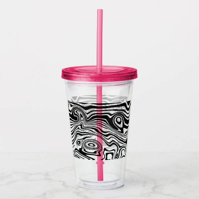 Abstract Wavy Striped Acrylic Tumbler (Front)