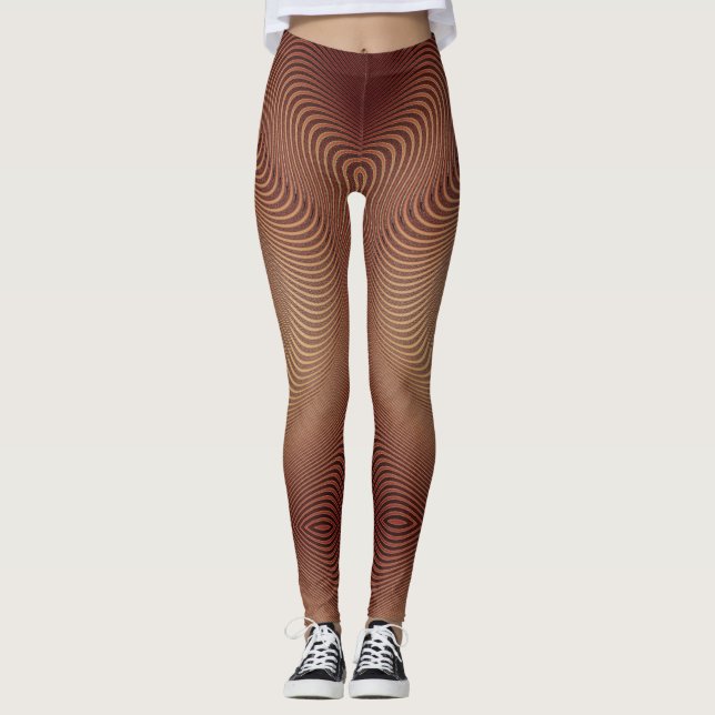 Abstract Wavy Striped Leggings (Front)