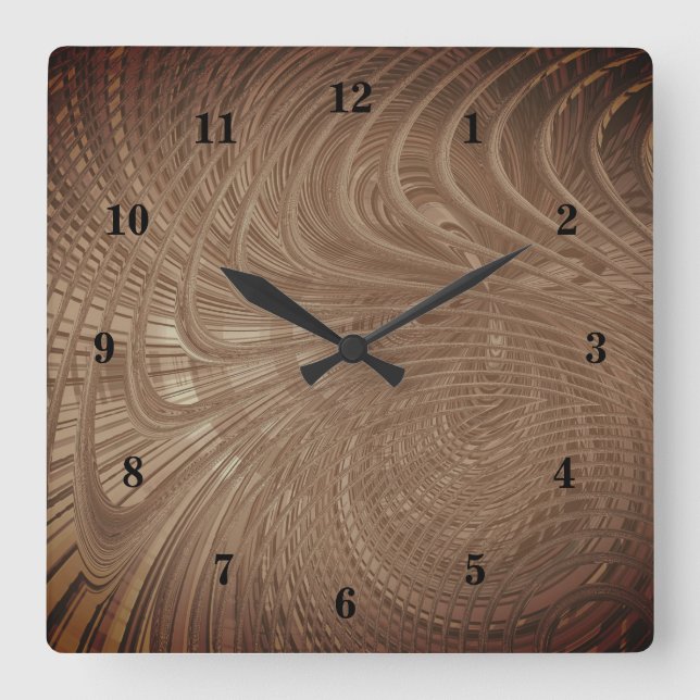 Abstract Wavy Striped Pattern Lines 07 Square Wall Clock (Front)