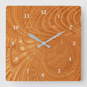 Abstract Wavy Striped Pattern Lines 09 Square Wall Clock
