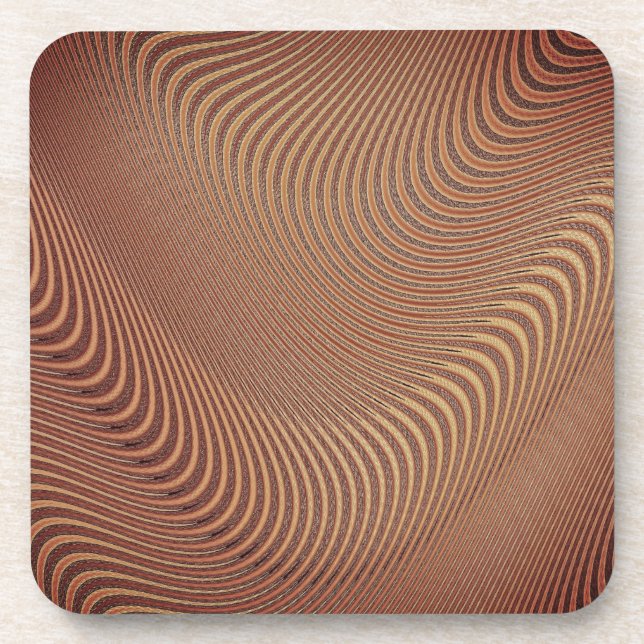 Abstract Wavy Striped Pattern Lines Coaster (Front)