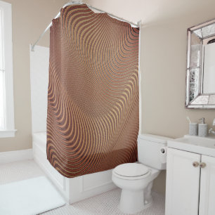 Abstract Wavy Striped Pattern Lines Shower Curtain