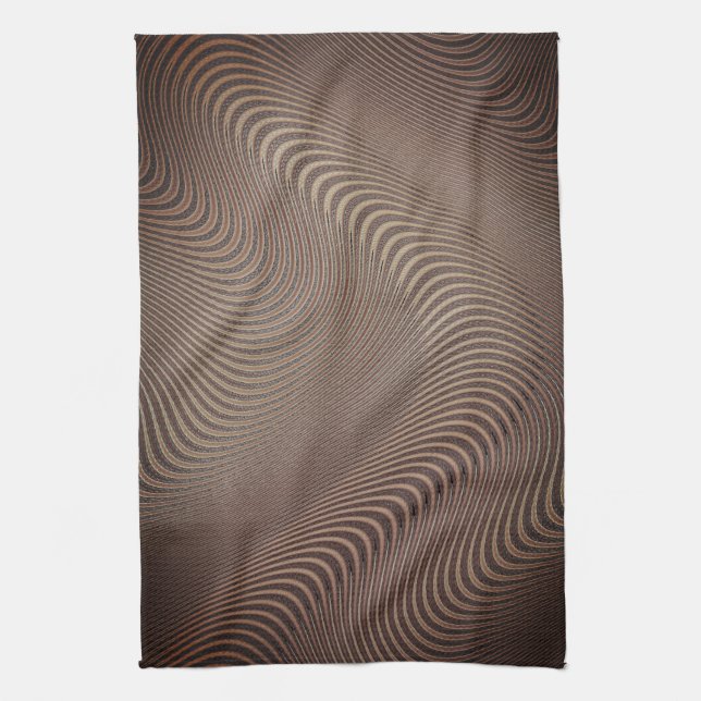 Abstract Wavy Striped Pattern Lines - Tea Towel (Vertical)