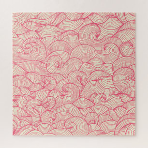 Abstract wavy strokes, vintage pattern. jigsaw puzzle