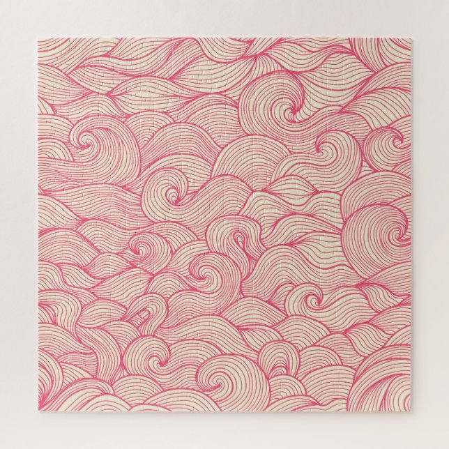 Abstract wavy strokes, vintage pattern. jigsaw puzzle (Vertical)