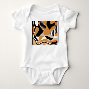 Abstract wavy: vintage black pattern baby bodysuit