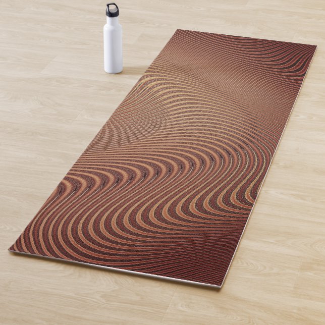 Abstract Wavy Yoga Mat Brown (In Situ)