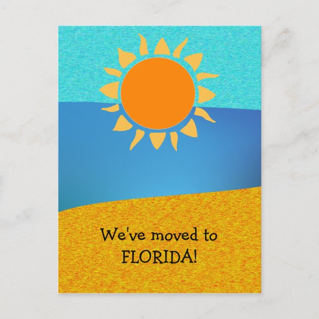 Abstract We Moved to Florida New Address Announcement Postcard (Front)