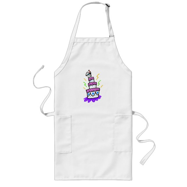 Abstract Wedding Cake Long Apron (Front)