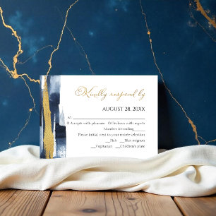 Abstract Wedding rsvp Cards   Watercolor Gilded