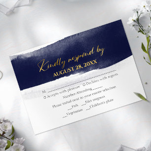 Abstract Wedding rsvp Cards   Watercolor Gilded