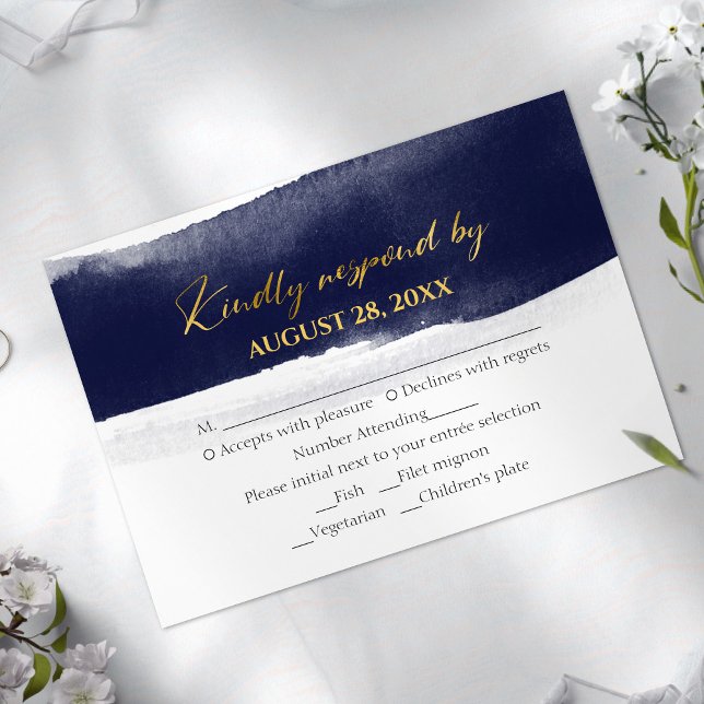 Abstract Wedding rsvp Cards | Watercolor Gilded (Creator Uploaded)