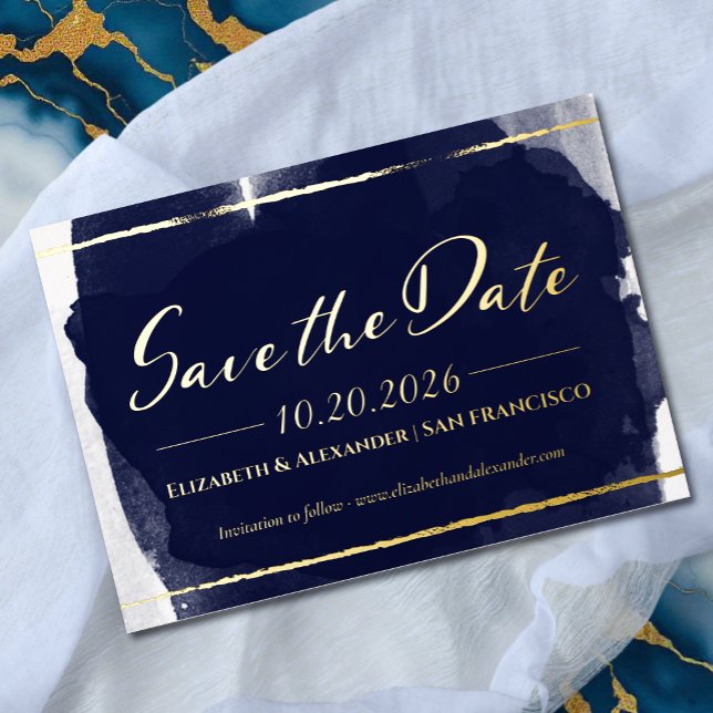Abstract Wedding Save the Date Invitations | Blue (Creator Uploaded)