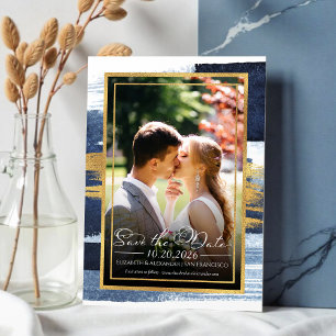 Abstract Wedding Save the Date Invitations   Blue 