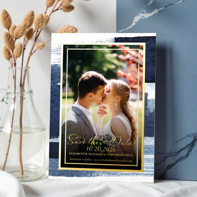 Abstract Wedding Save the Date Invitations | Blue (Creator Uploaded)