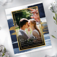 Abstract Wedding Save the Date Invitations | Blue