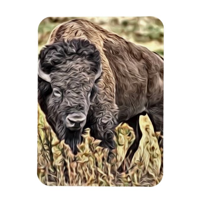 Abstract Western Buffalo Magnet (Vertical)