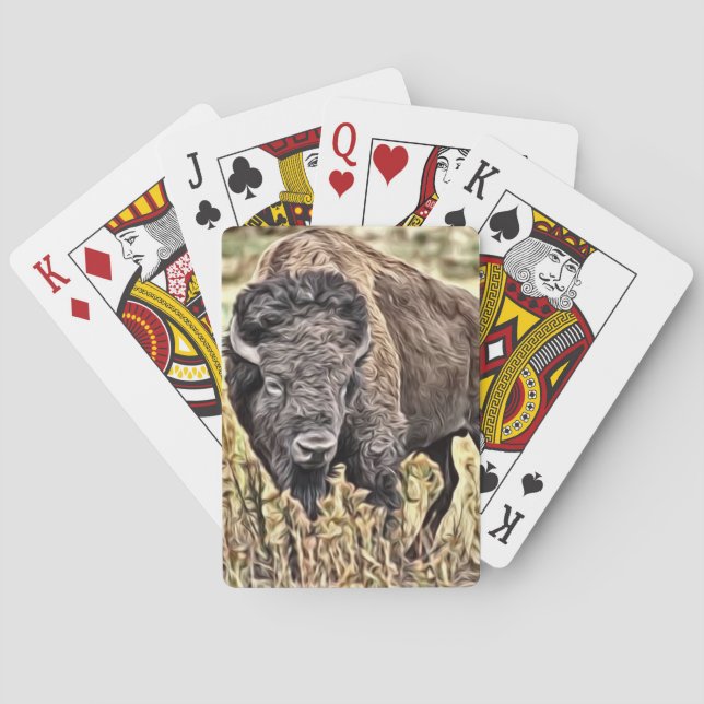 Abstract Western Buffalo Playing Cards (Back)