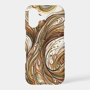 Abstract Whale Tail Earth Tone Ink iPhone Cases