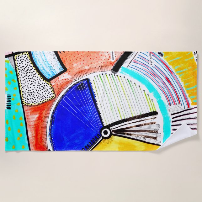 Abstract Wheel Beach Towel (Front)