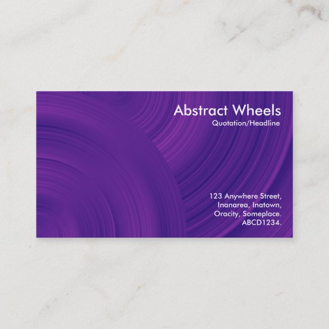 Abstract Wheels 011 Business Card (Front)