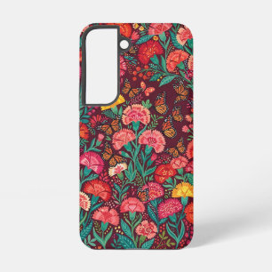 Abstract Whimsical Carnations Samsung Cases
