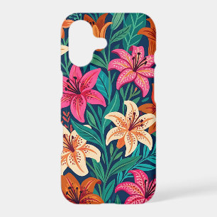Abstract Whimsical Lilies Butterflies iPhone Cases