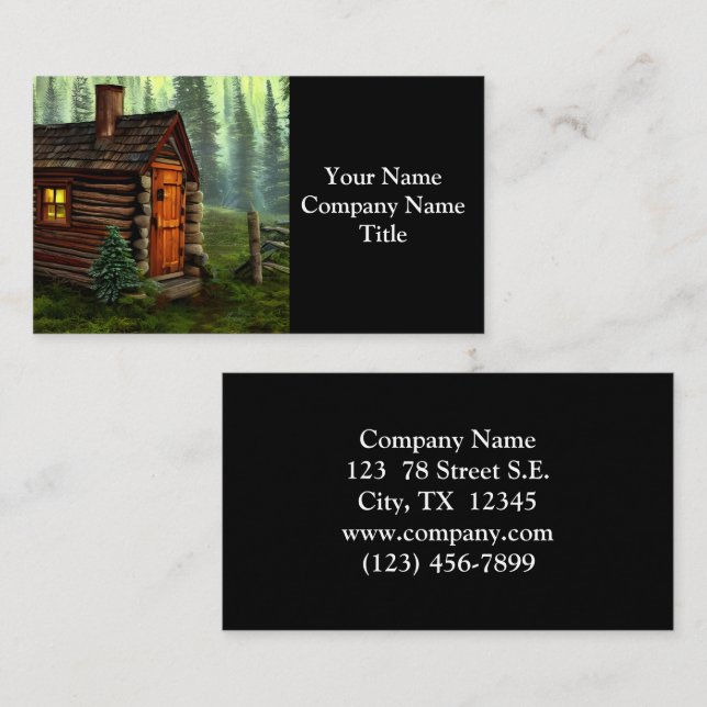 Abstract Whimsical Little Hunting Cabin Business Card (Front/Back)