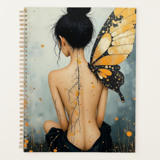Abstract Whimsical Woman and Butterfly Planner