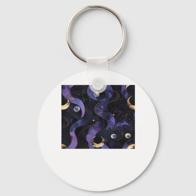 Abstract Whimsigoth Pattern Classic Key Ring (Front)