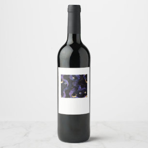 Abstract Whimsigoth Pattern Classic Wine Label