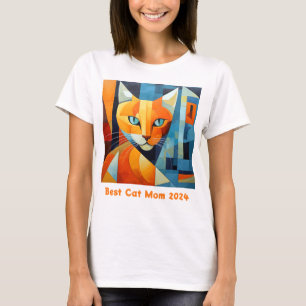Abstract Whiskers: Best Cat Mom T-Shirt