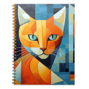 Abstract Whiskers: Orange Cat Notebook