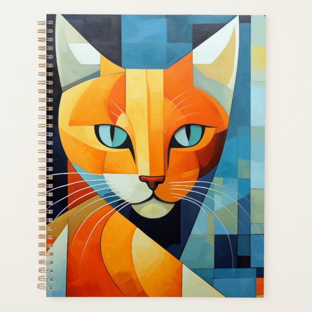 Abstract Whiskers: Orange Cat Planner (Front)
