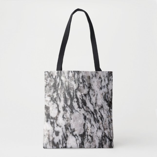 Abstract white  and black blots pattern tote bag (Front)